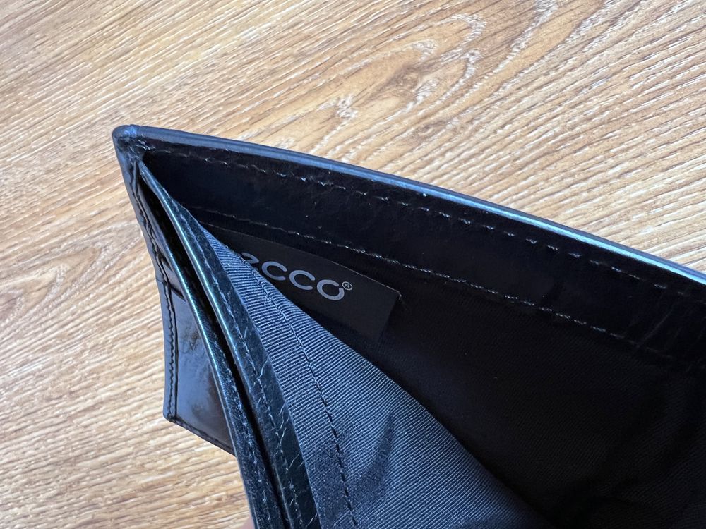 Skórzany portfel ECCO Arne czarny NOWY