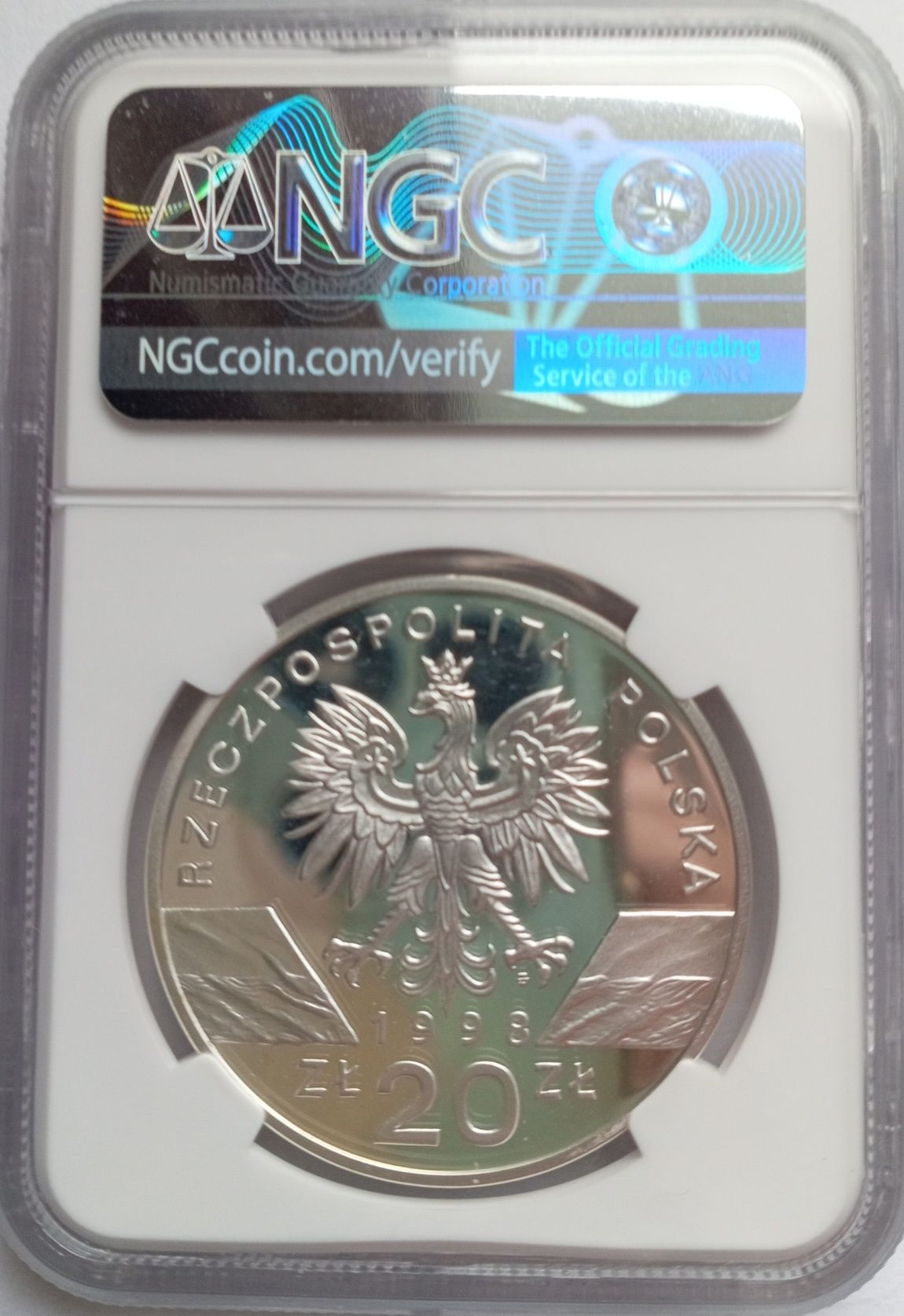 20 zł Ropucha Paskowka NGC PF 69 UC
