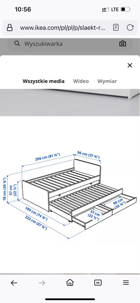 Łóżko ikea slakt