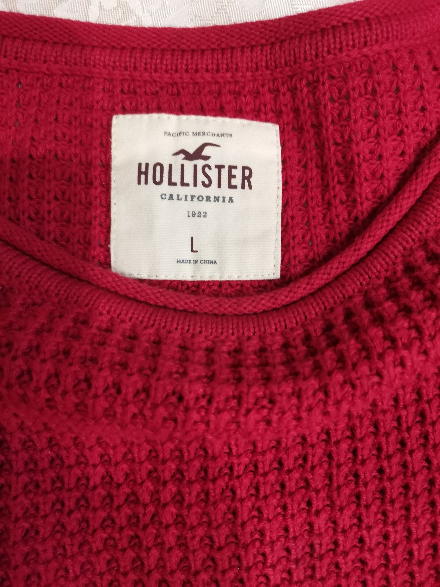 Sweter damski #Holister rozm L, czerwony