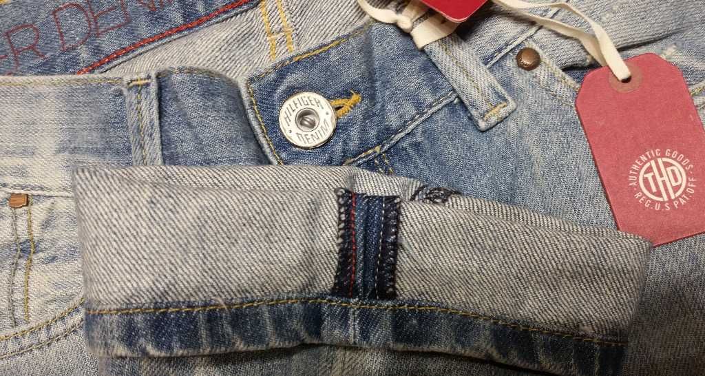 dla wysokiego TOMMY HILFIGER vintage W33 L36 w32 l34 proste jasne 90s