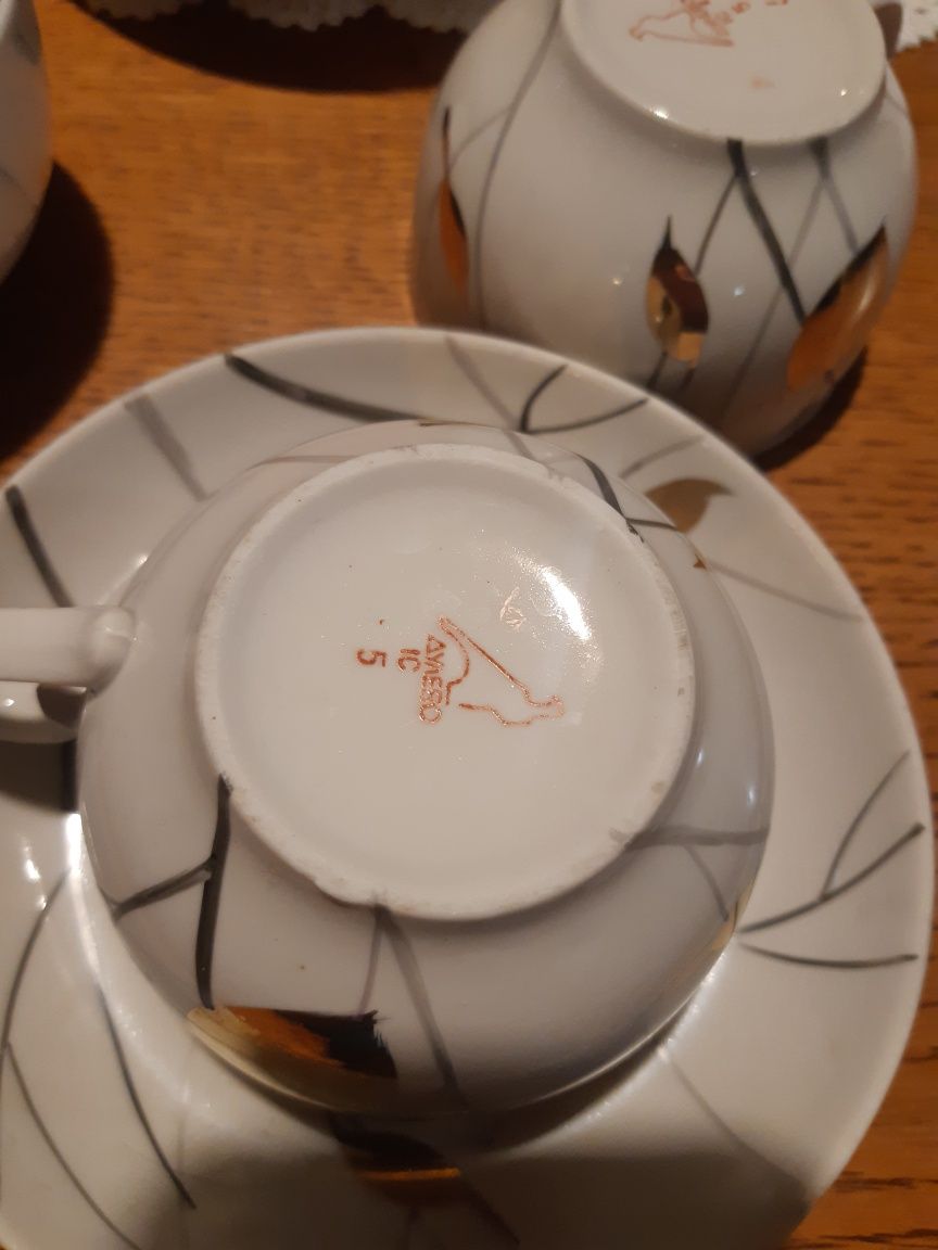 Porcelana radziecka "dulewo ",zestaw herbaciano/kawowy dla 4 osób