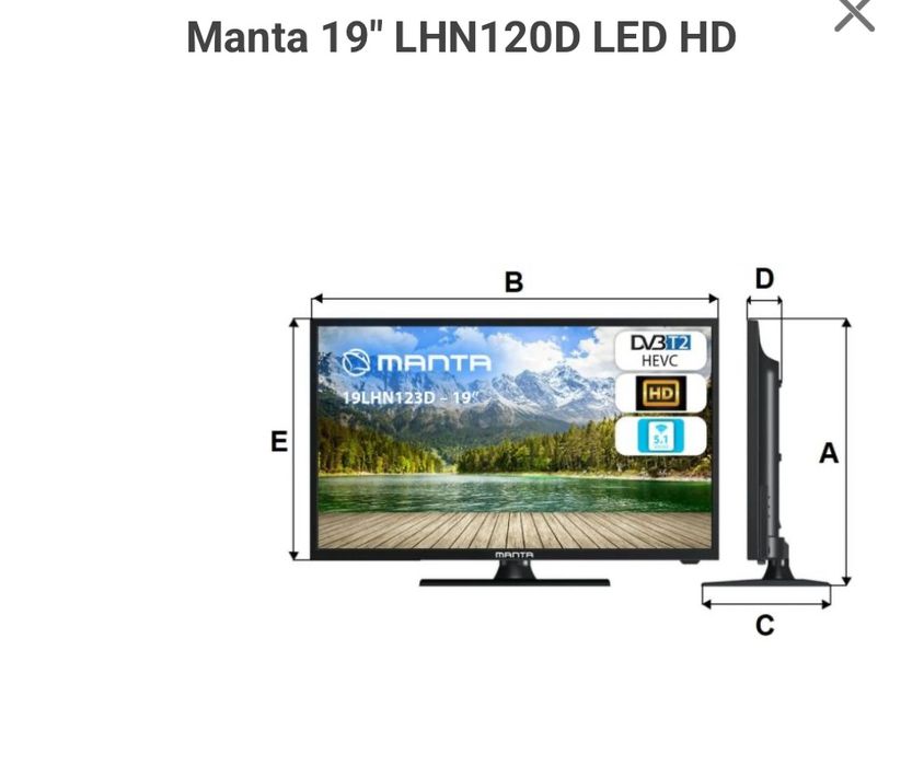 Televisao nova! manta led 19”” para caravana/ espaços pequenos