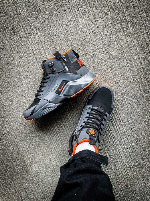 Мужские зимние кроссовки Nike Huarache Acronym "Black/White" 40-45