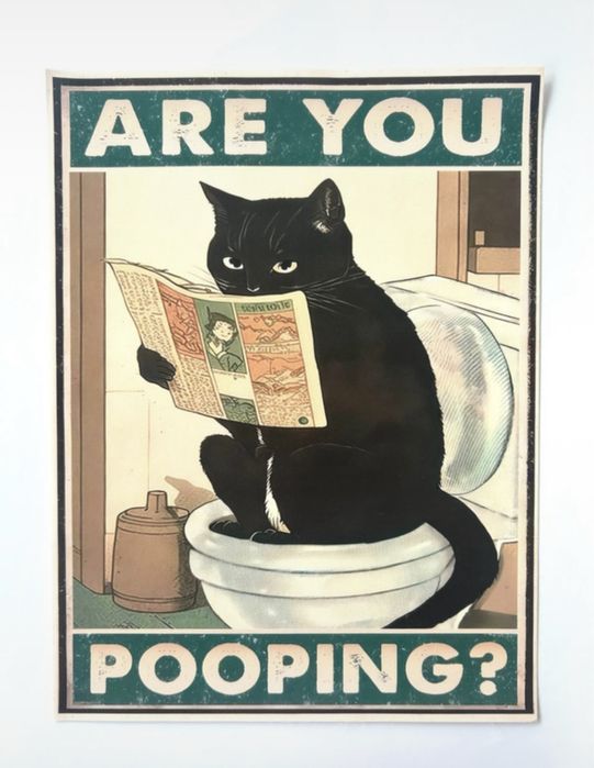 Plakat A3, zabawna ozdoba do łazienki, 30/40 cm