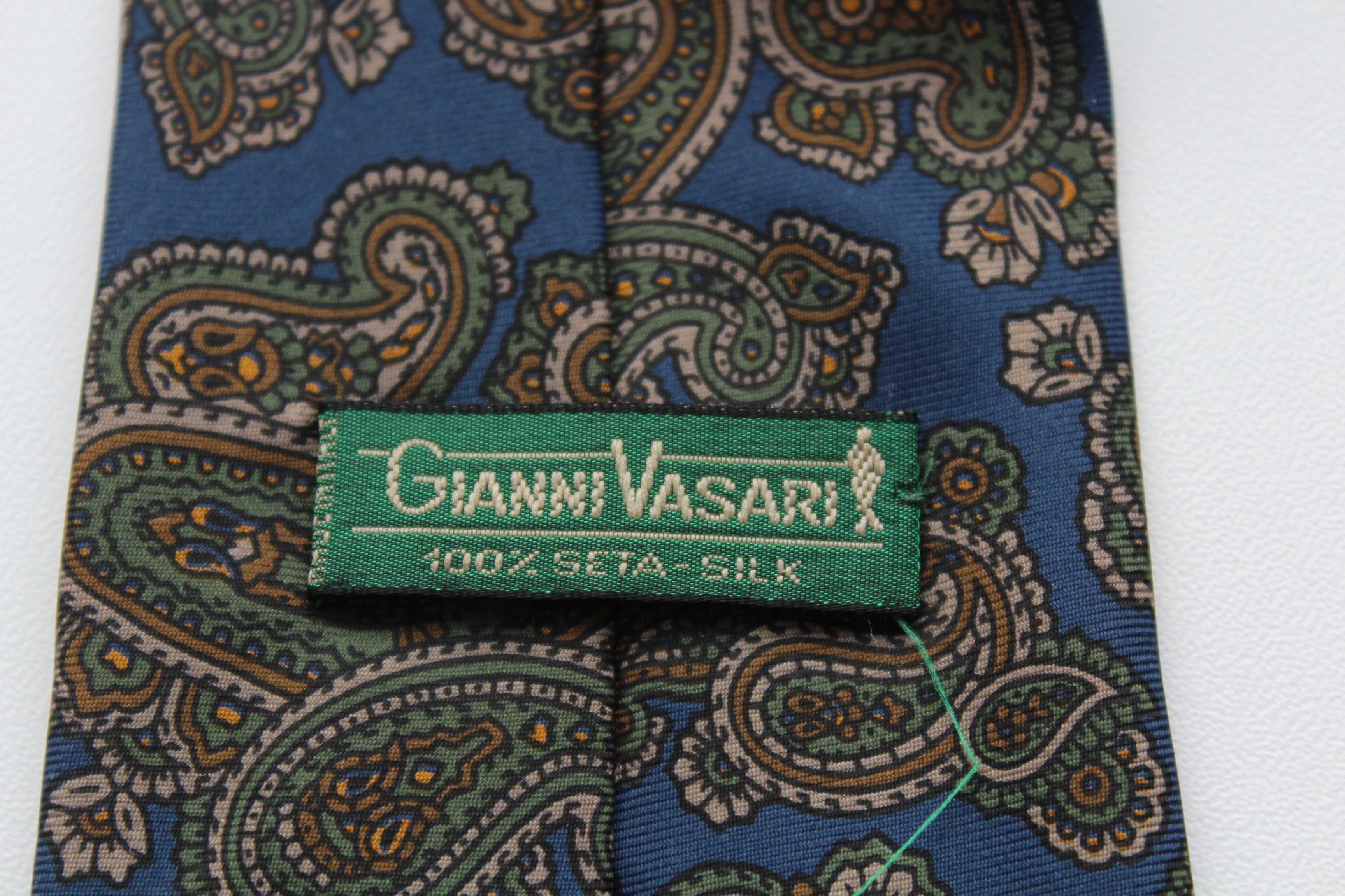 GIANNI VASARI super krawat 100% jedwab wzór paisley