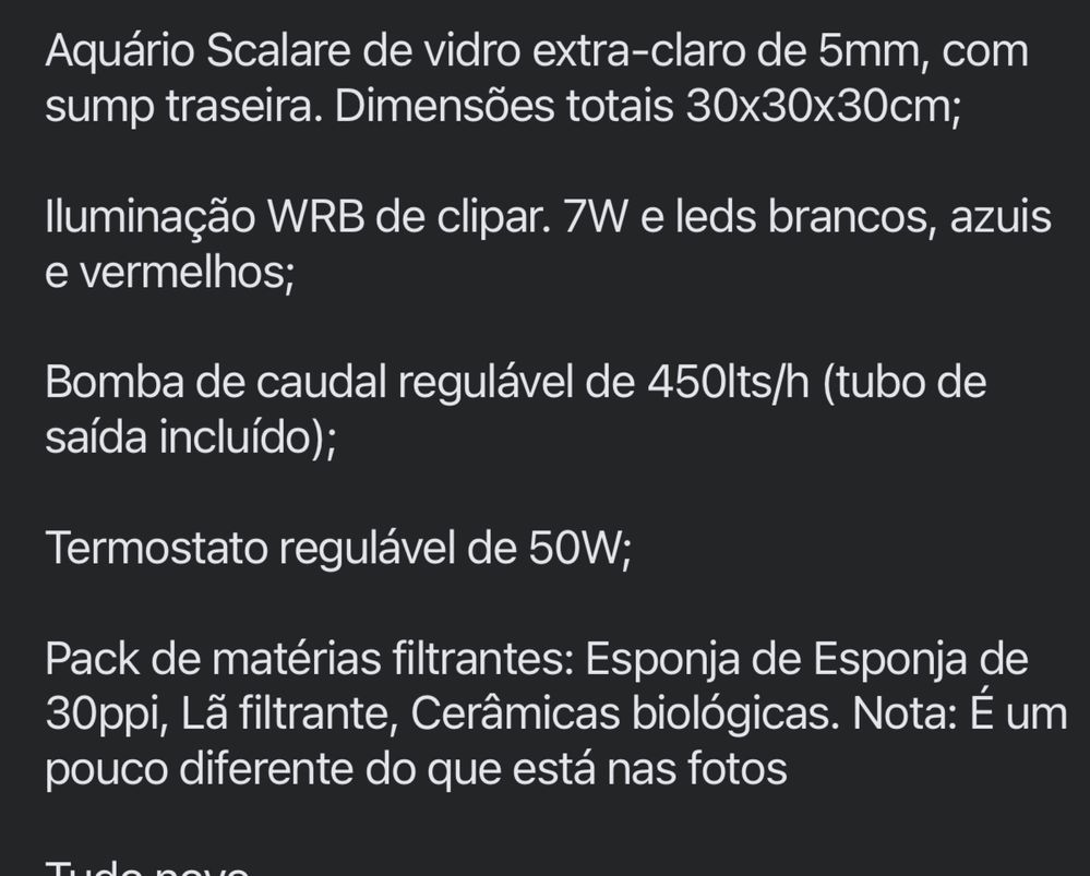 Aquário novo 30x30x30