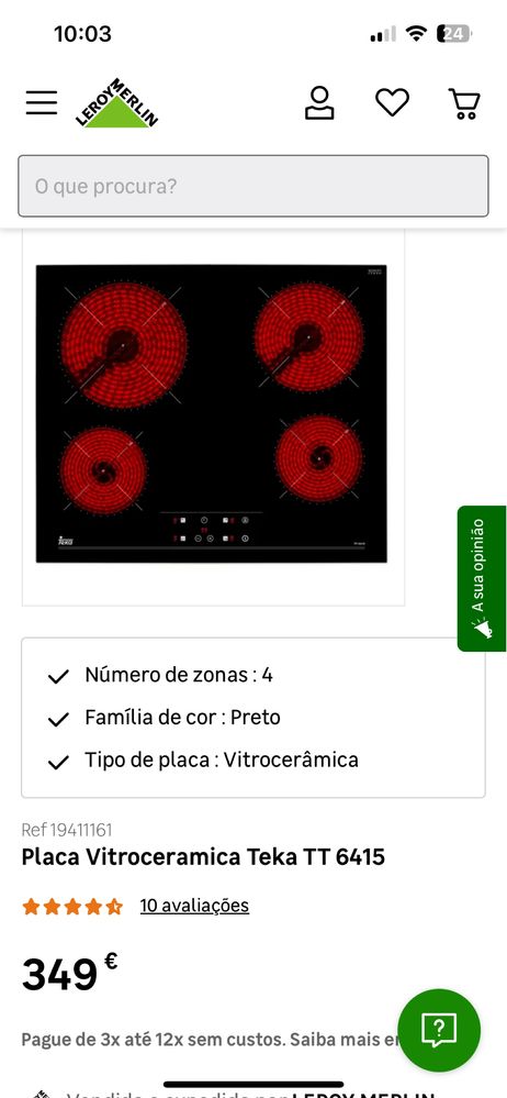 Placa Vitroceramica TEKA TT 6415