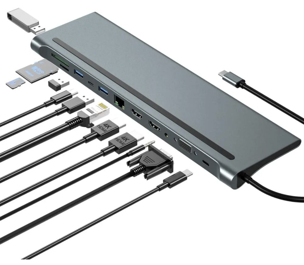 Хаб док станція MST Dual HDMI HUB 12 ports