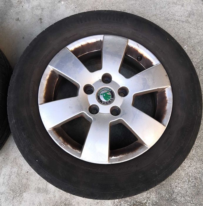 Jantes originais Skoda Octavia II 1Z com pneus 195 65 R15