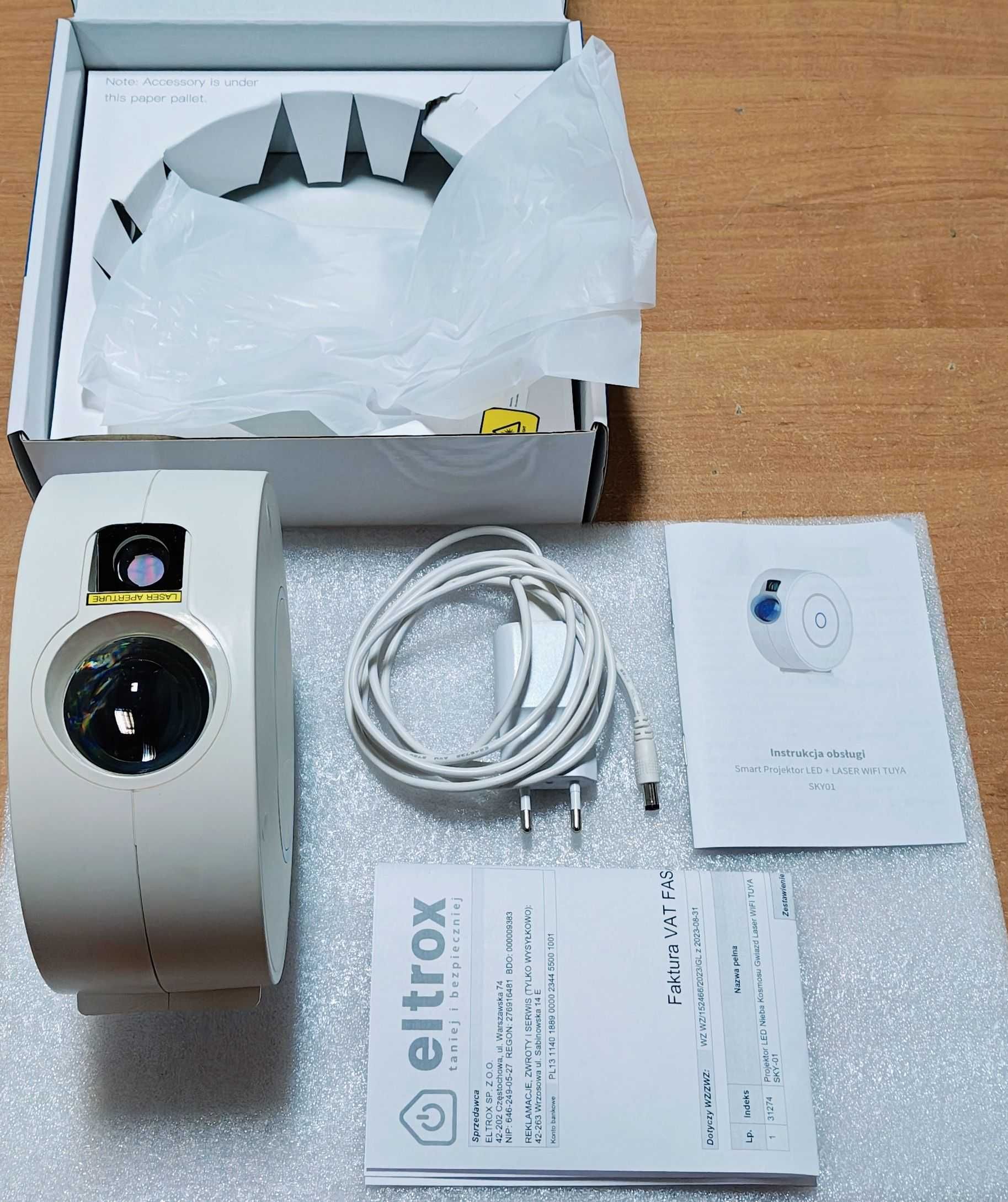 Projektor nieba kosmosu gwiazd LED Laser WIFI TUYA Biały SKY-01
