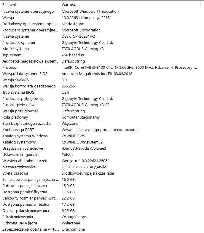 Zestaw Komputer stacjonarny i3-8100 MSI Geforce GTX 1060