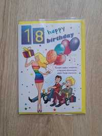 Osiemnastka 18 Happy Birthday kartka urodzinowa z życzeniami Urodziny