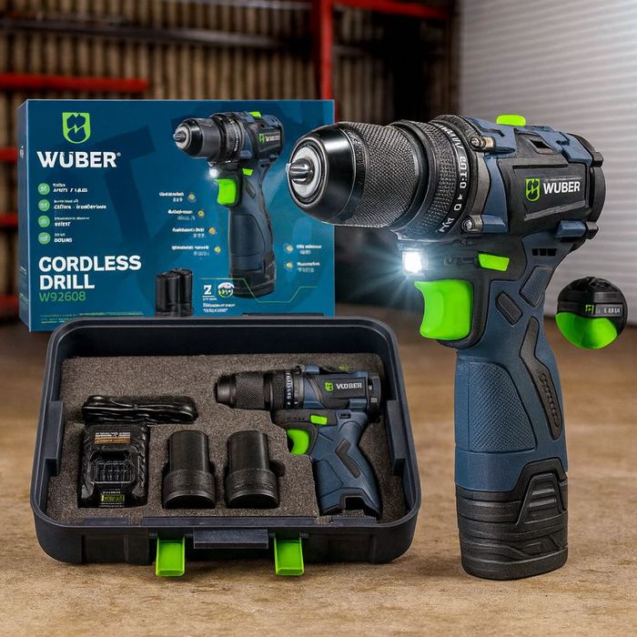 Wiertarko-wkrętarka Akumulatorowa Bezszczotkowa 2xbateria Ładowarka fv