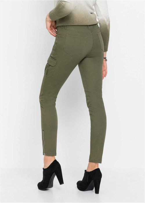 Spodnie zielone na guziki stretch Bawełna Rozmiar 46