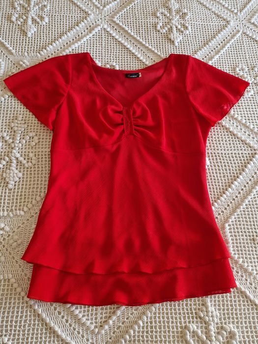 Blusa de festa vermelho Natal
