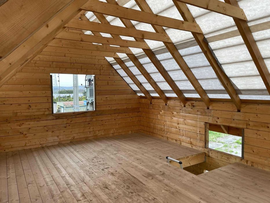 Konstrukcja domy z bali 7x5m do samodzielnego montażu, 60m2 pow.użytk.