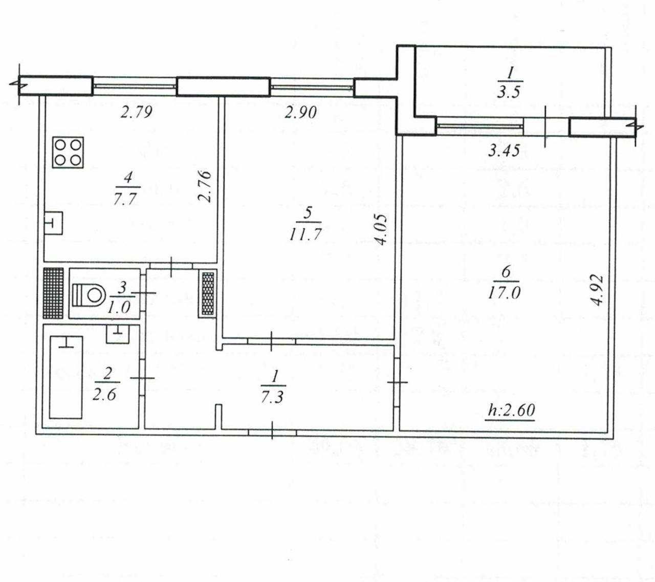 Продаж 2-кімнатної квартири вул.ЗСУ (Інтернаціоналістів)  р-н 17 школи