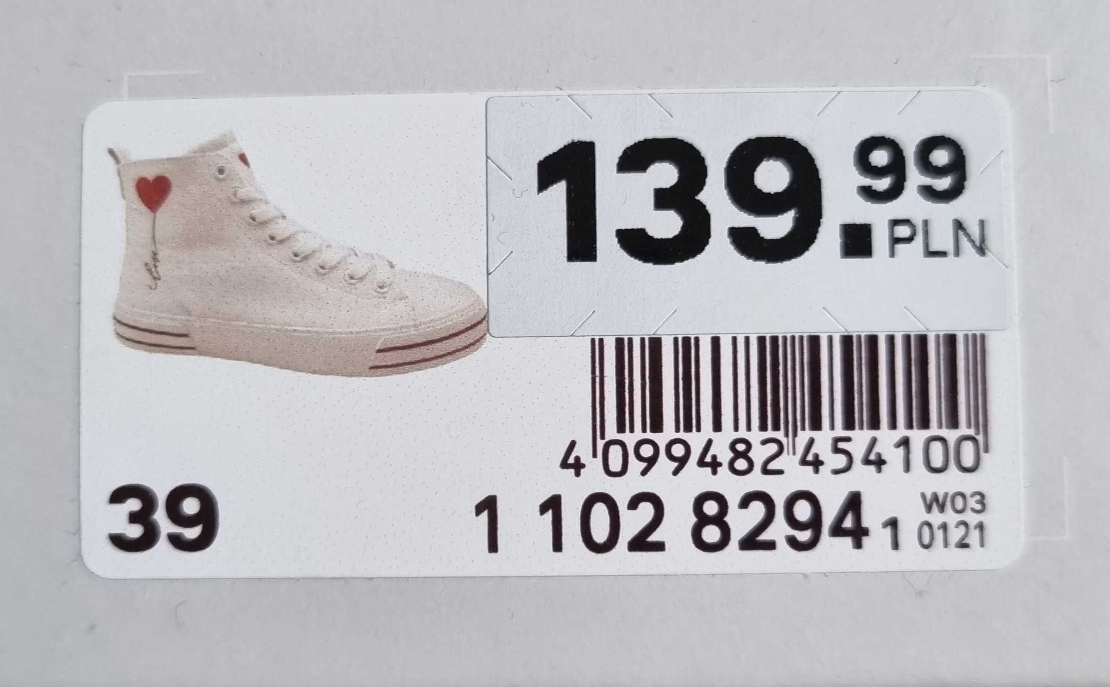 Sprzedam trampki damskie białe - rozmiar 39