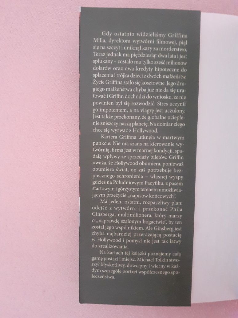 Muchael Tolkin Powrót Gracza,, literatura amerykańska +6 długopisów