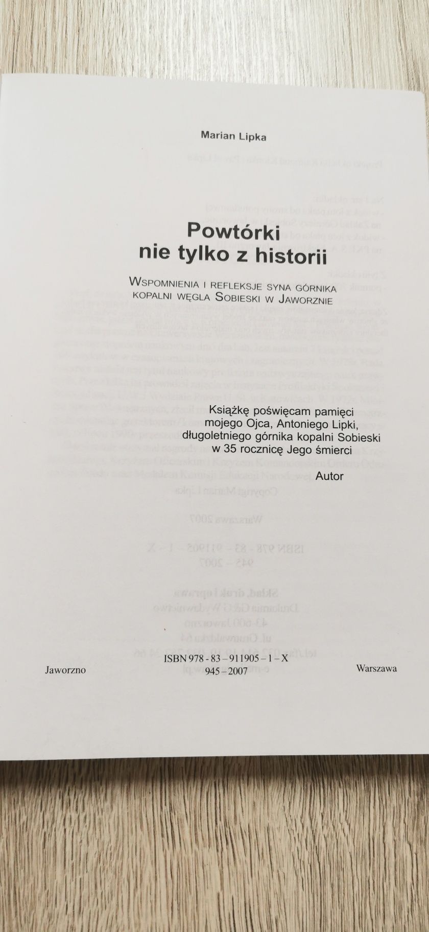 Powtórka nie tylko z odległej historii Marian Lipka