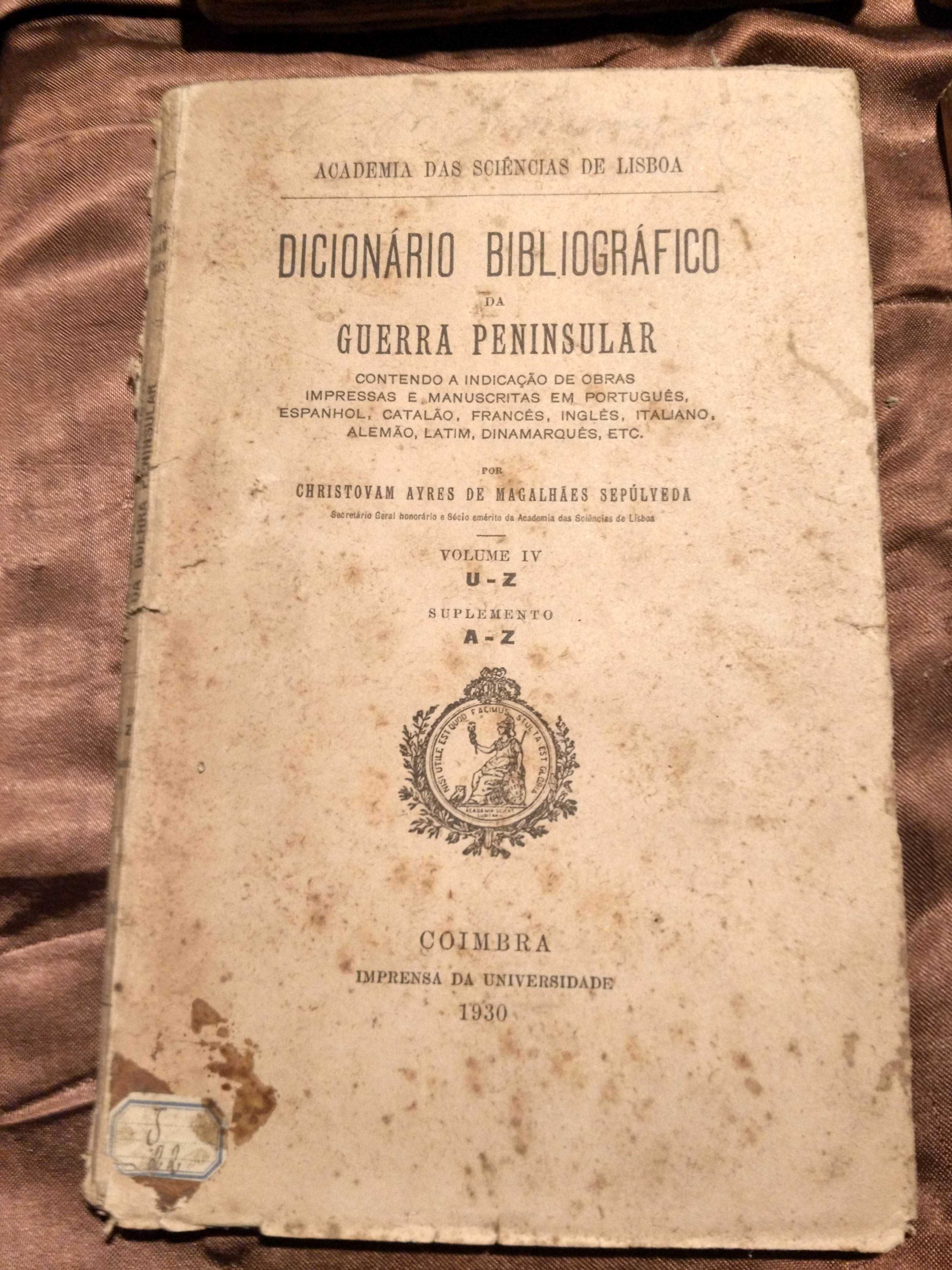 Diccionário Bibliográfico da Guerra Peninsular - Cristobal Sepulveda