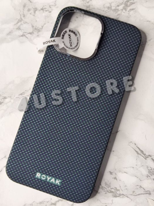 Карбоновый чехол Carbon Royak Magsafe iPhone 16 Pro Max чохол карбон