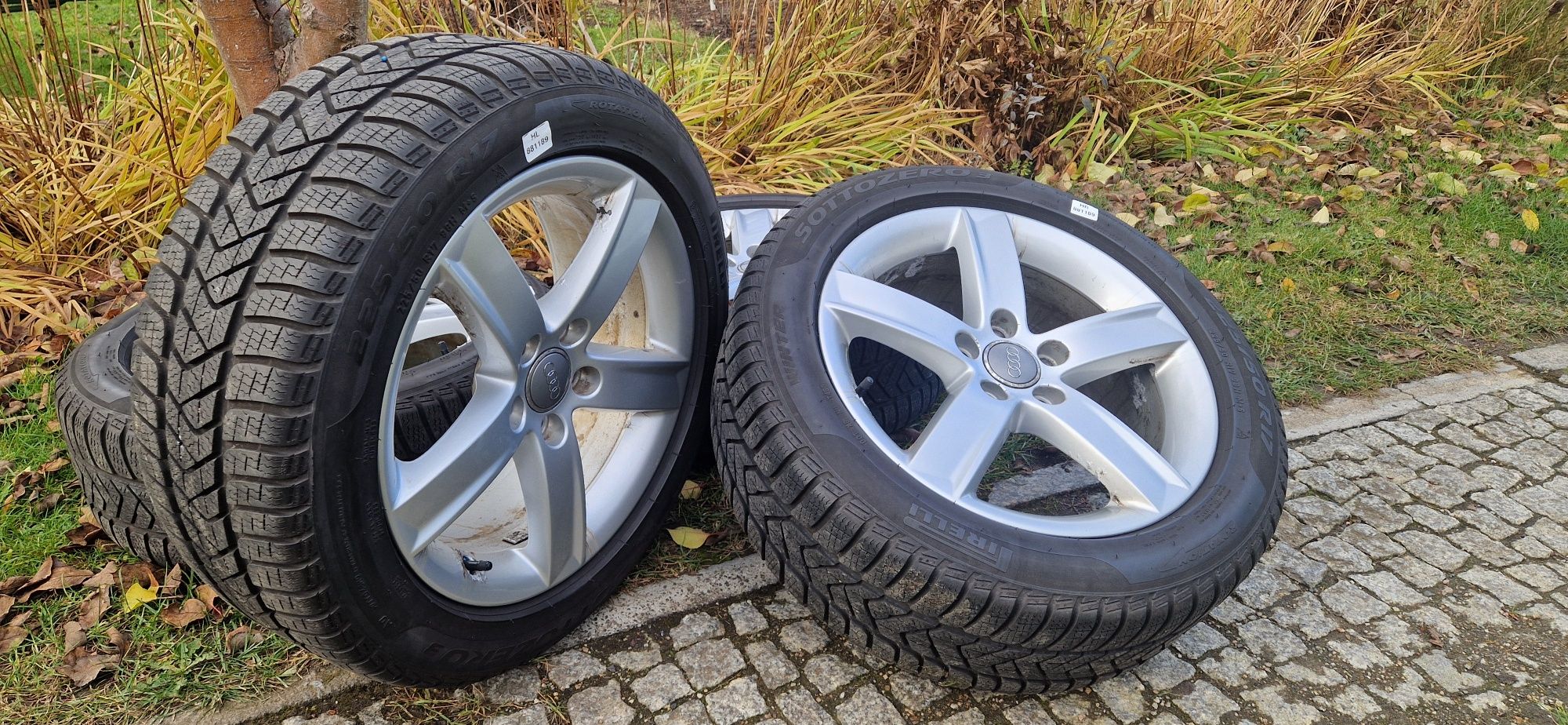 Oryginalne felgi Audi 17 5x112 Opony Pirelli Sottozero 225/50/17 zima