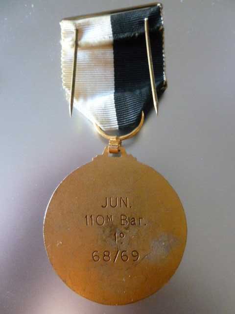 2 medalhas de desporto antigas, Liceu Gil Vicente, 1969-70