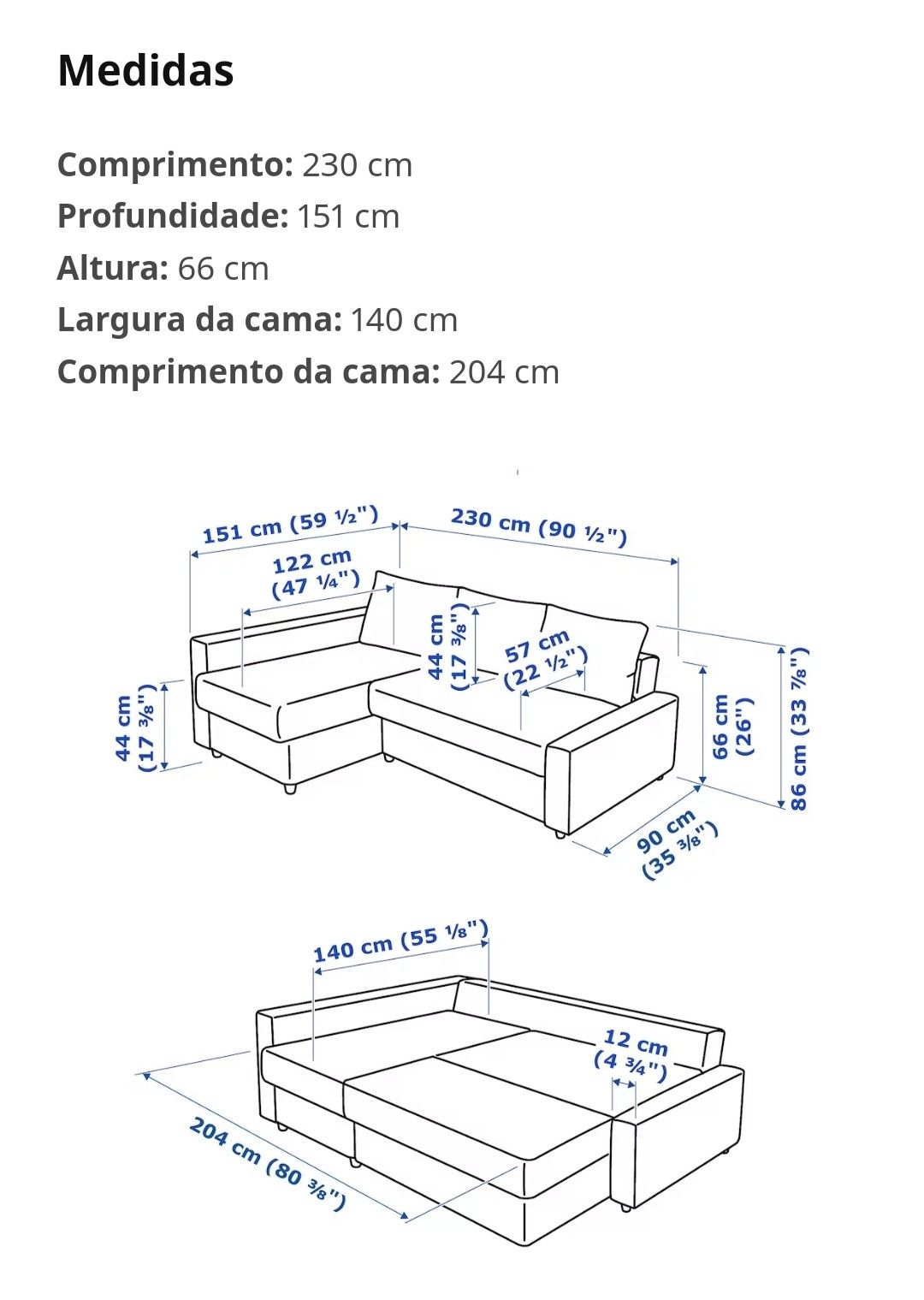 Sofá Ikeia Friheten bege
SofáFRIHETENSofá-cama de canto c/arrumação, H