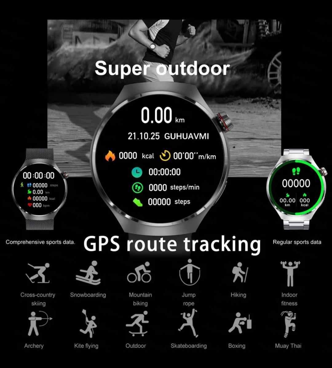 Smart Watch 4 Pro AMOLED HD Screen Bluetooth Call GPS NFC zegarek