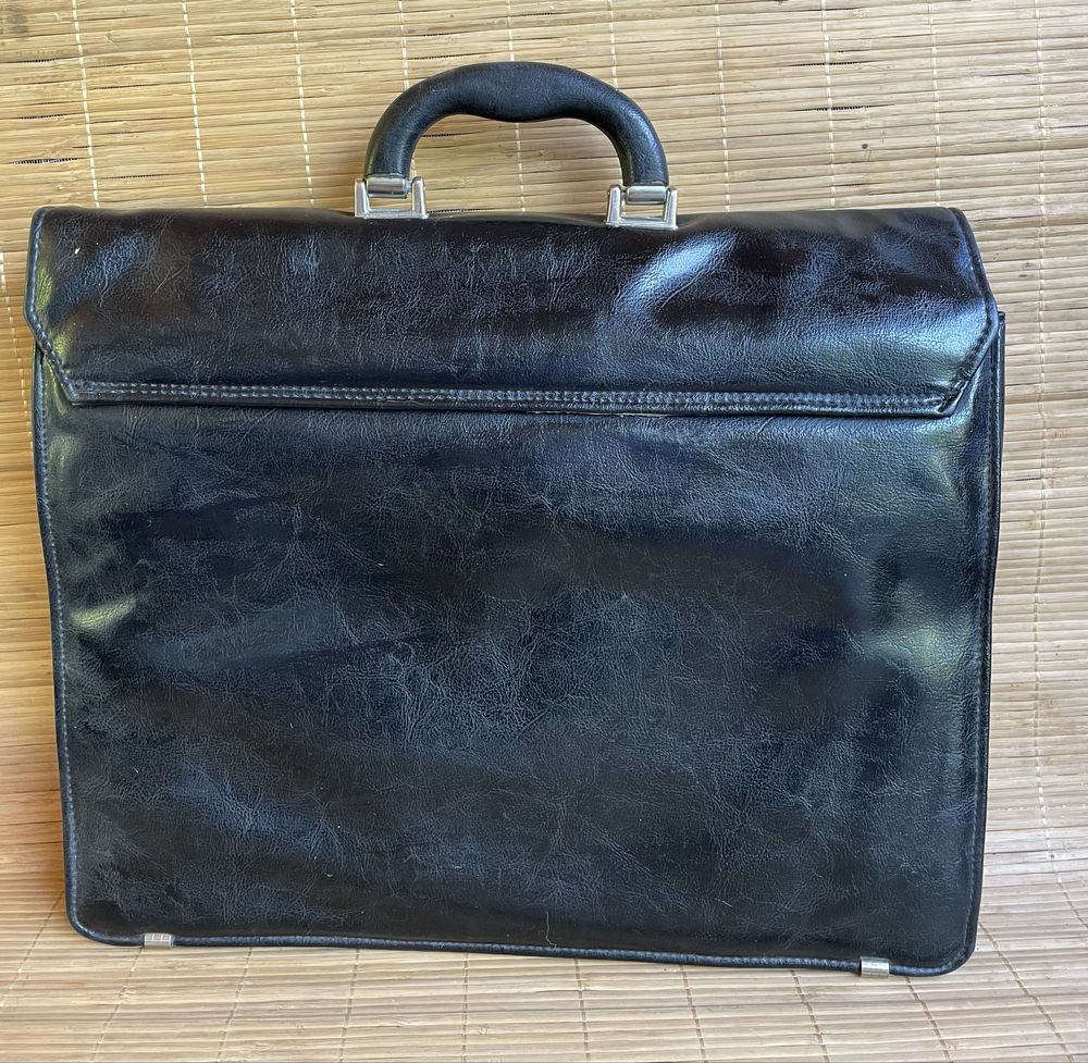 Stara torba aktówka ze skóry naturalnej vintage
