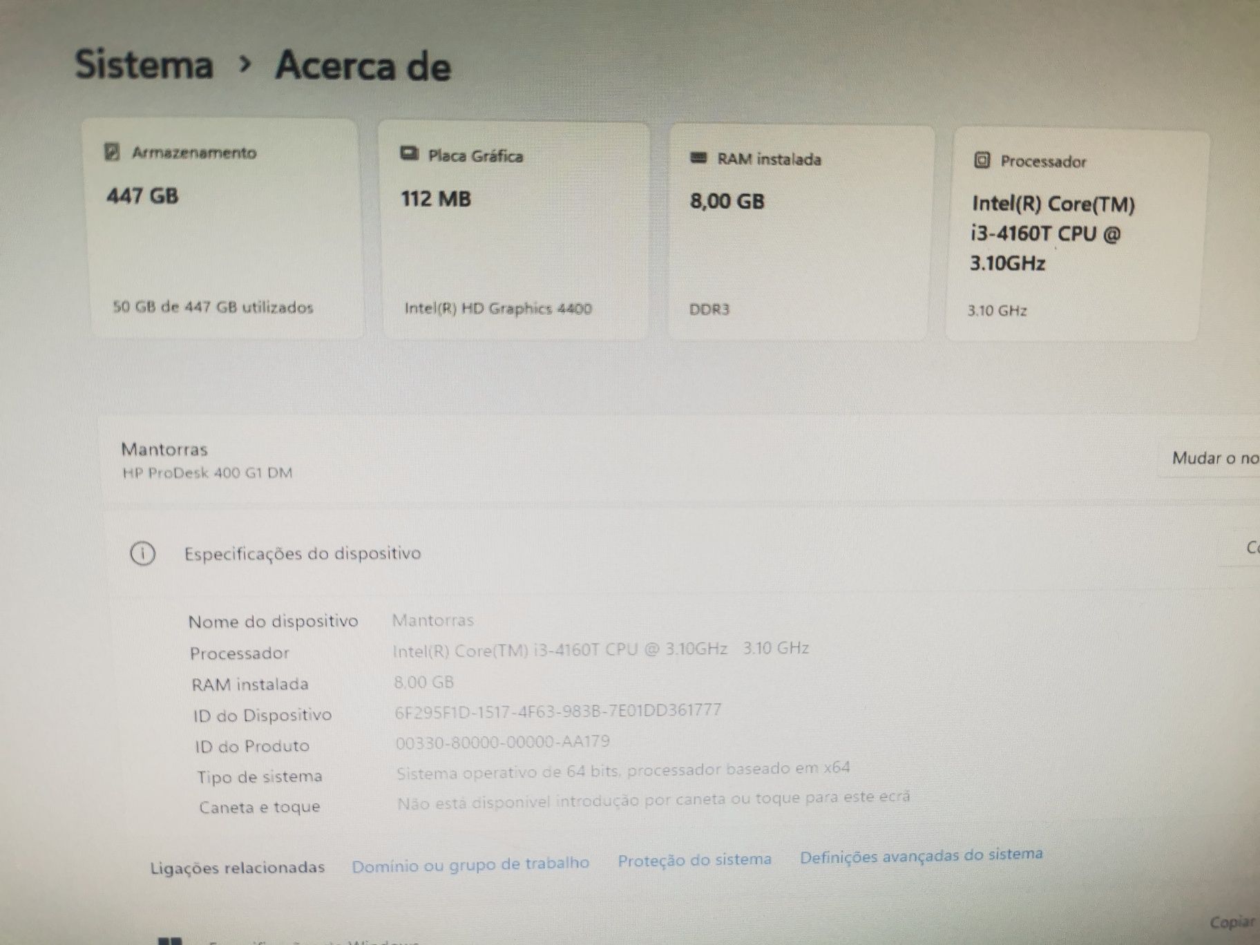 Micro computador HP 400 DM G1 (HDMI)