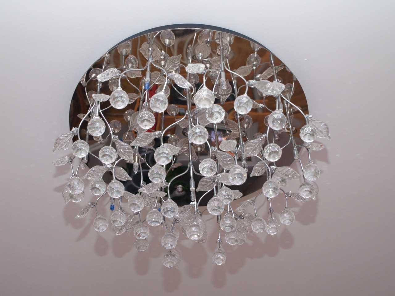 Lampa Plafon Kryształy Listki Glamour średnica ok. 55 cm