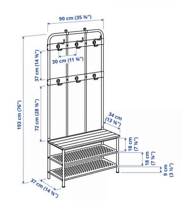 Bengaleiro Pinning Ikea Preto