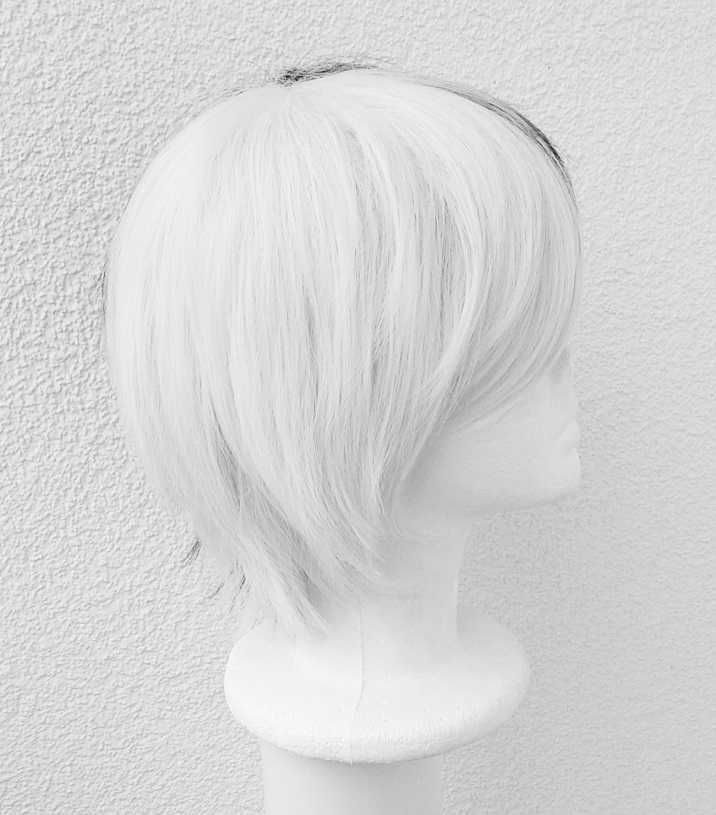 Monokuma Cruella de Mon cosplay wig peruka biała czarna krótka krótki