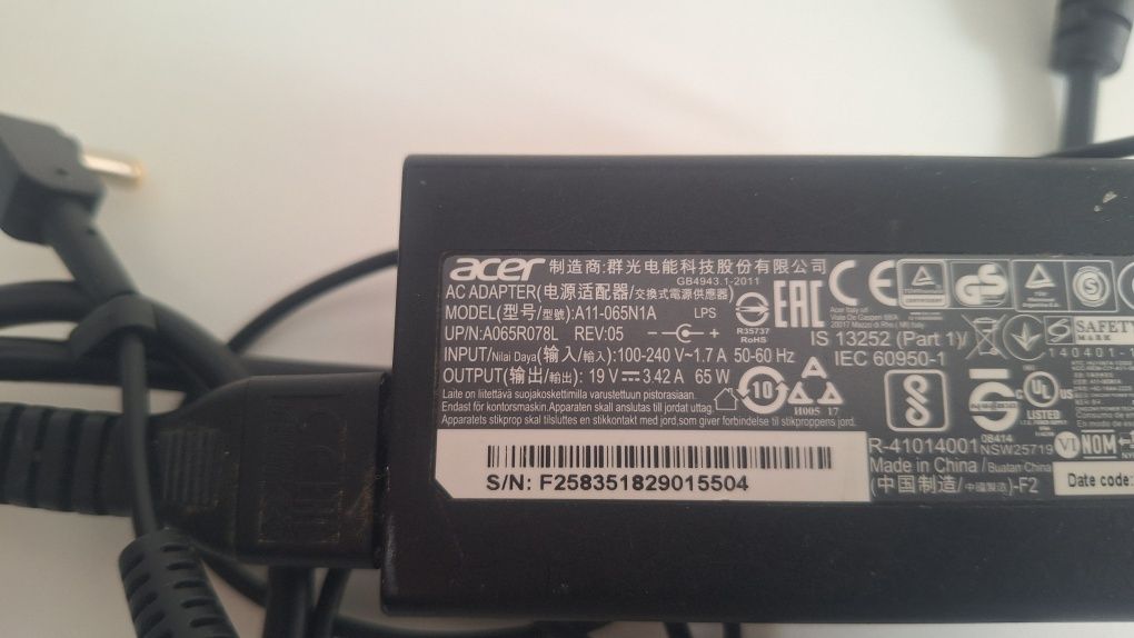 Carregador de portátil Acer