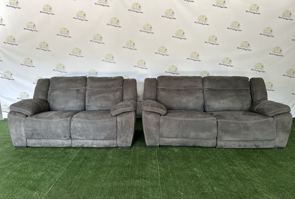 Комплект велюрових тканинних диванів з електрореклайнером з Німеччини