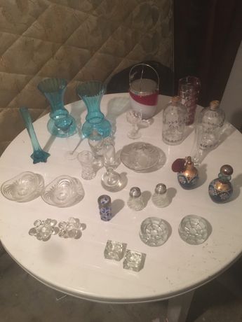 Lote de peças vidro e cristal