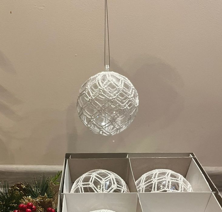 Bombki na choinkę 8 cm własnoręcznie wyszydełkowane