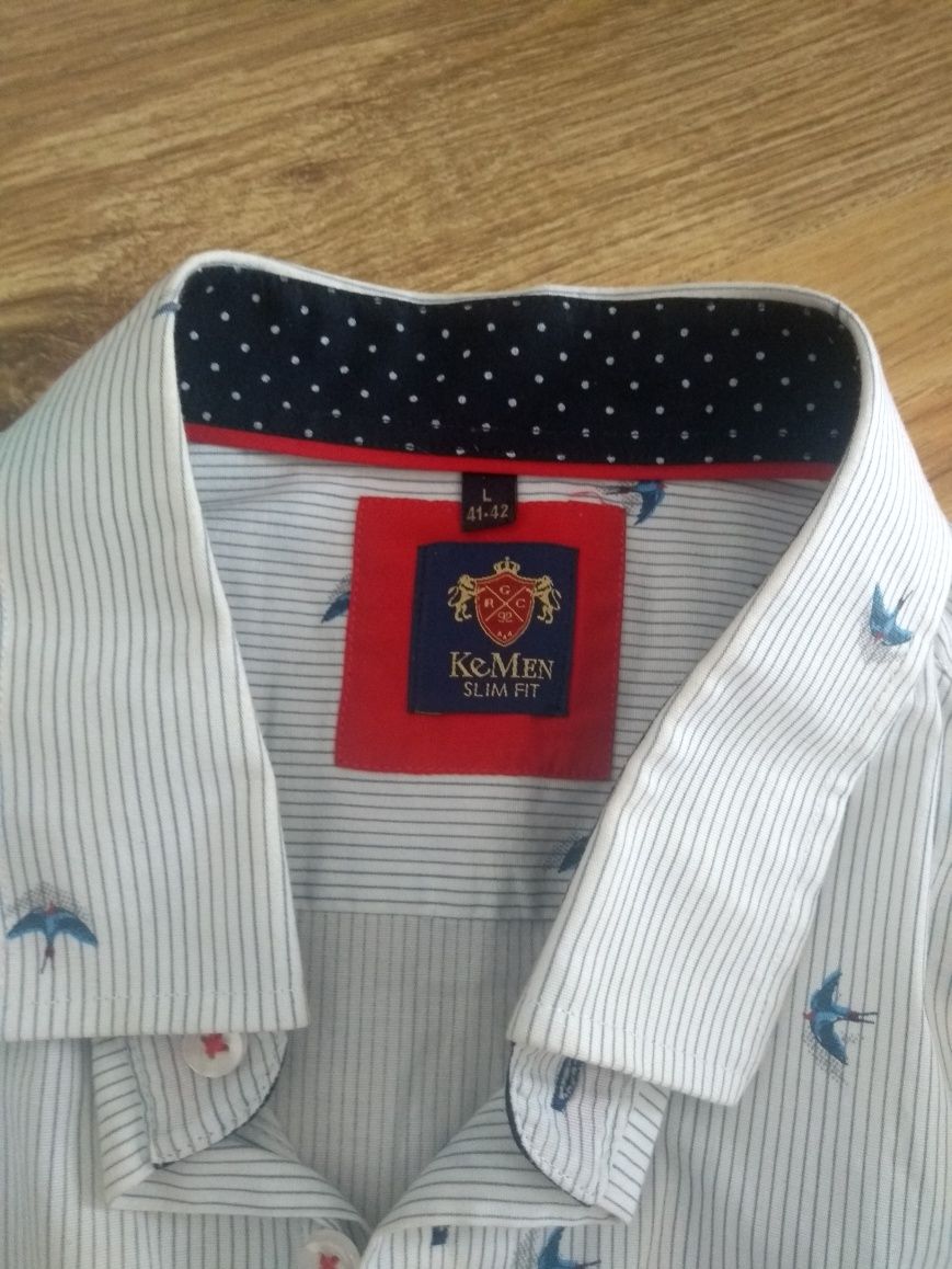 Promocja Koszula męska KeMen elegancka L slim fit Super Zara  41 42
