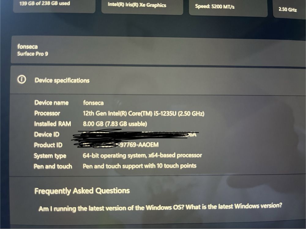 Microsoft Surface pro 9