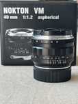 Voigtlander nokton 40mm f1.2 + adapter.
