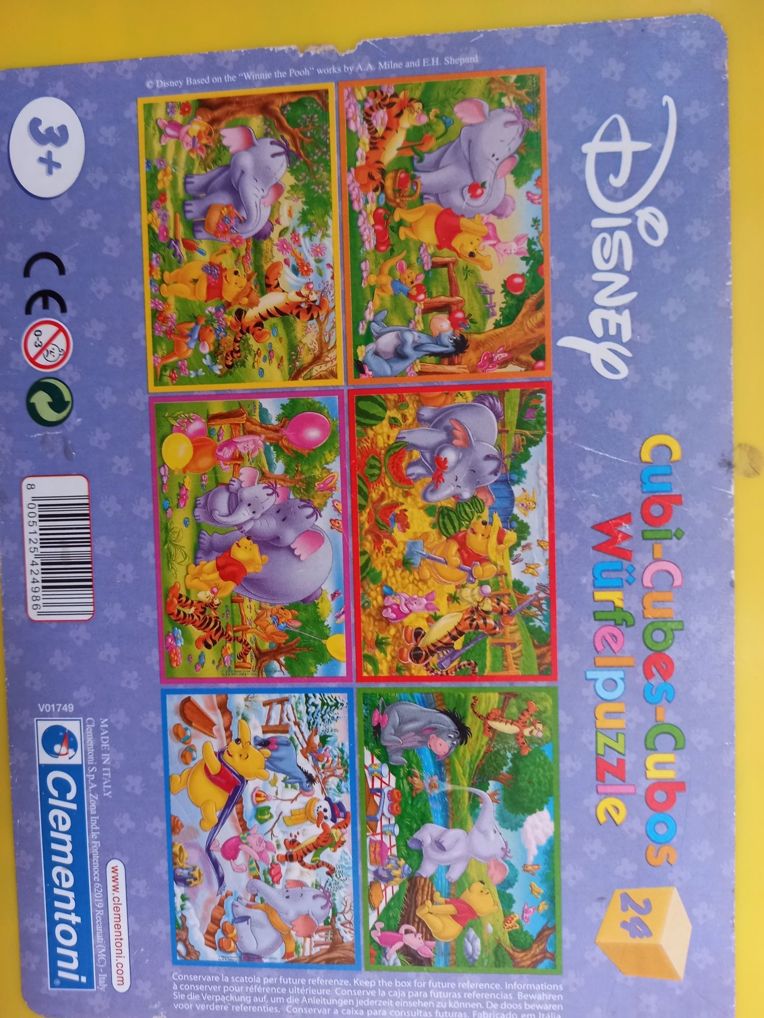 Puzzle klocki duże w walizce pudełku Kubuś Puchatek
