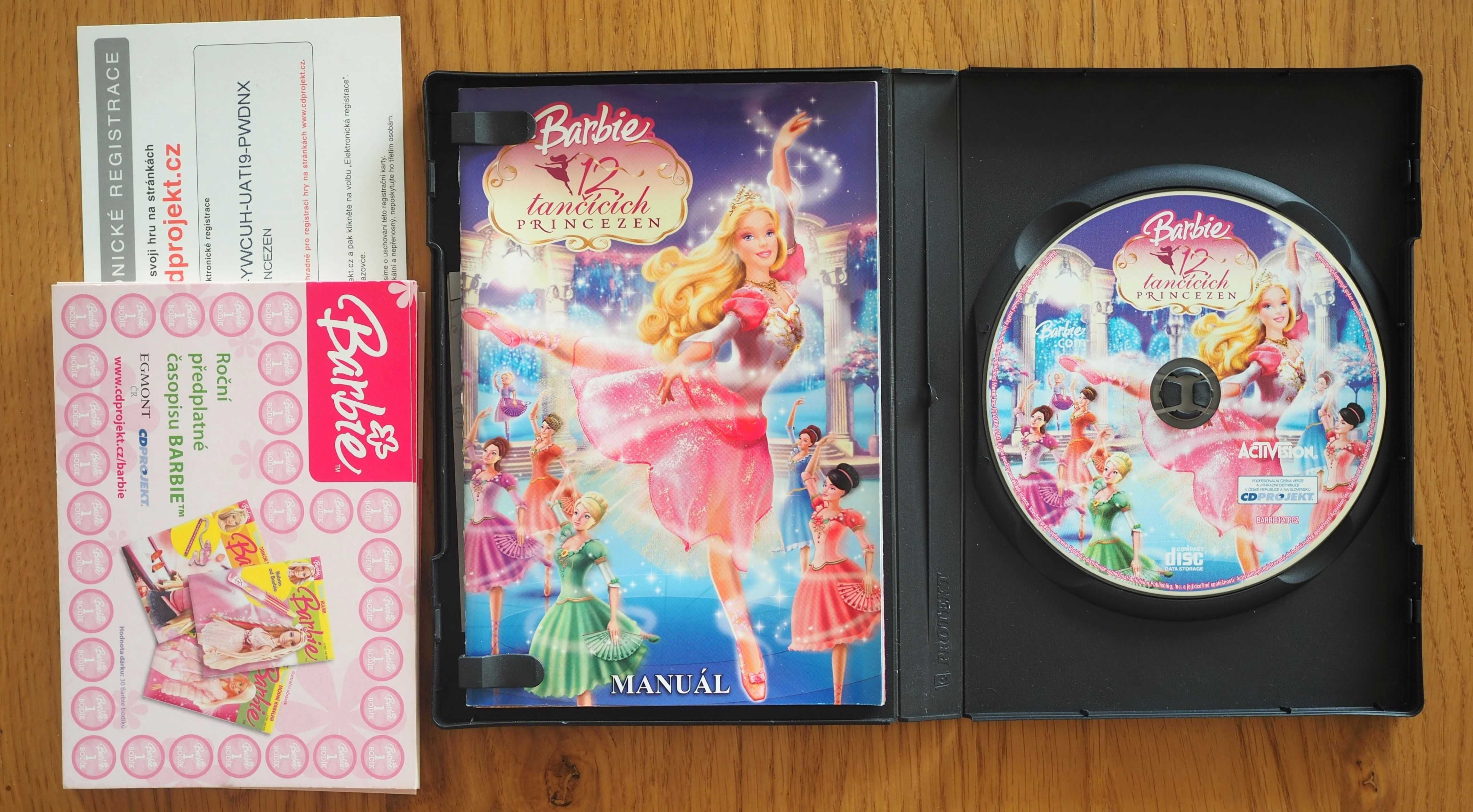 Barbie 12 tańczących księżniczek gra PC, wersja czeska, gratisy