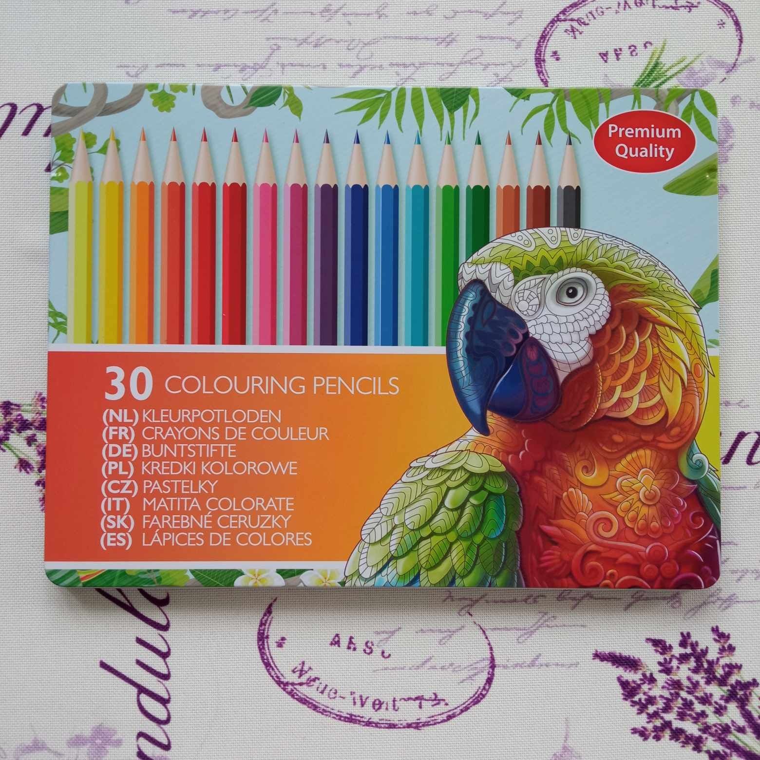 Zestaw 30 Kredek Ołówkowych do Kolorowania