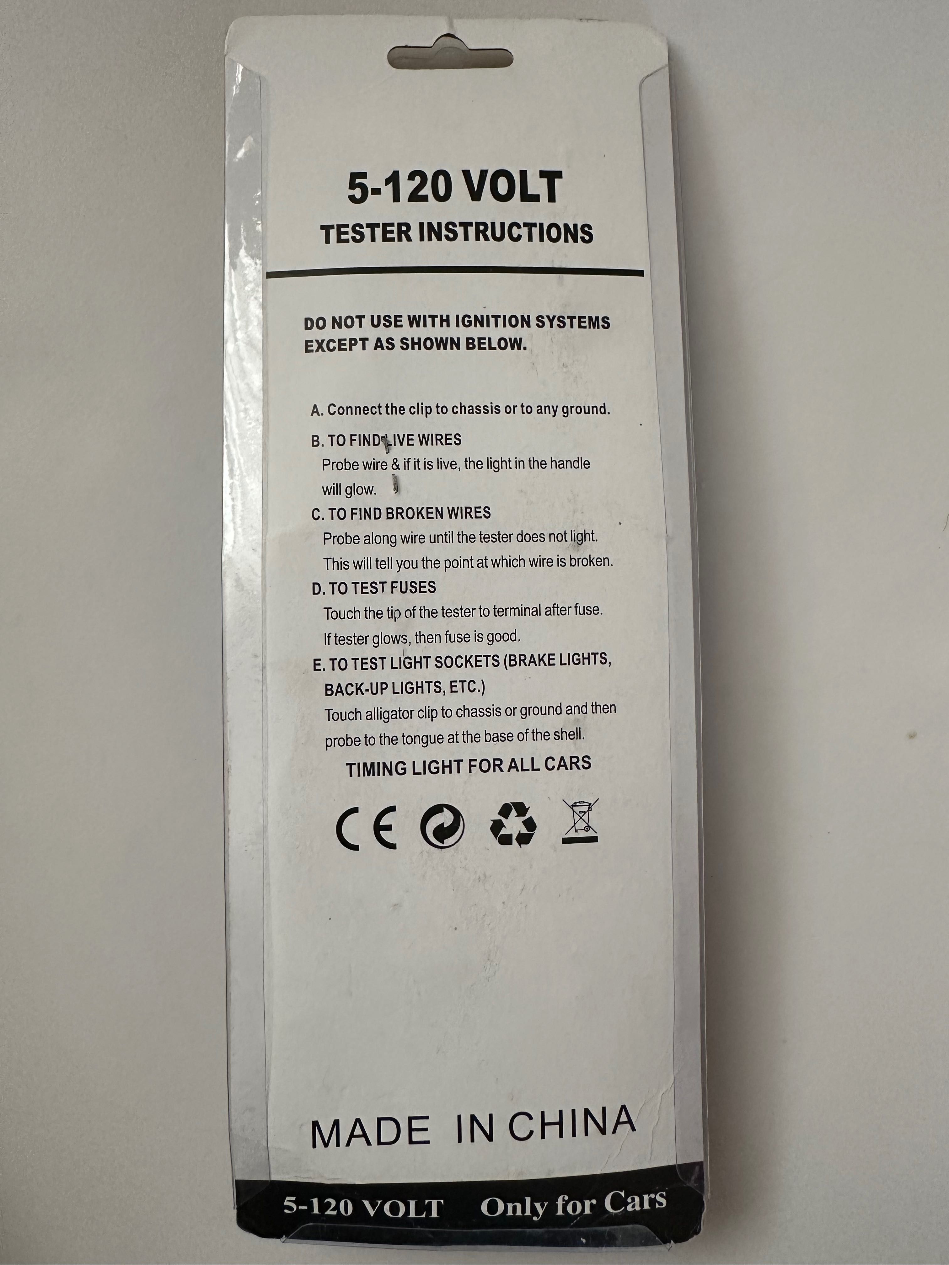 Tester próbnik napięcia prądu probówka 3V - 24V - 120V
