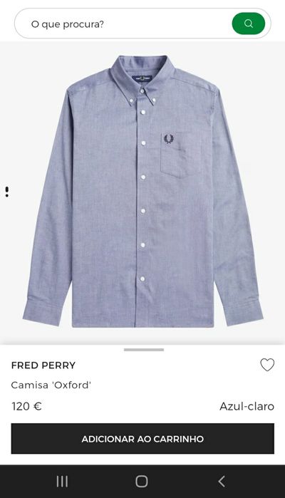 Camisa Fred Perry Oxford nova