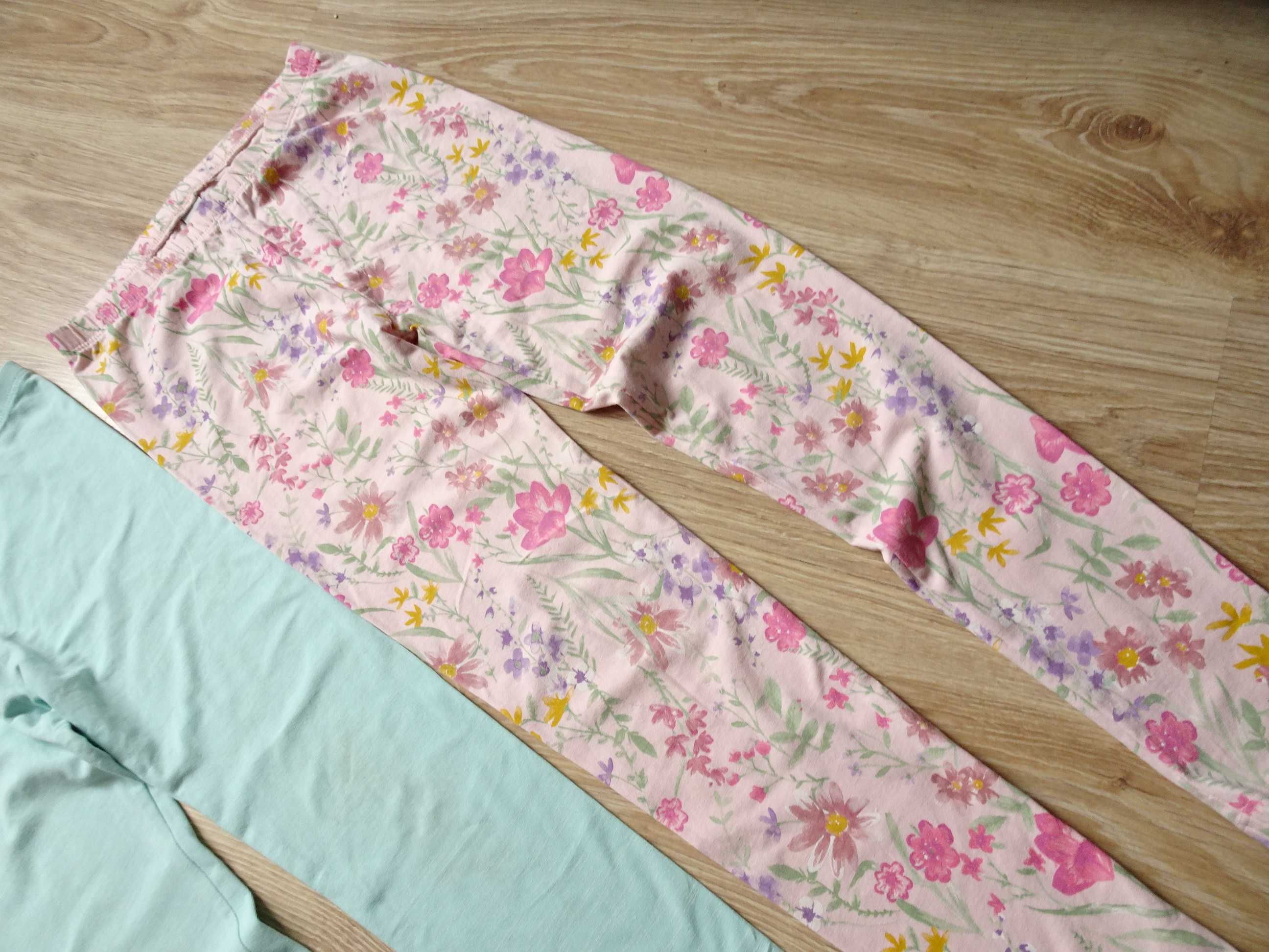 3 szt Legginsy getry bawełna wiosenne 134/140 H&M TU priming