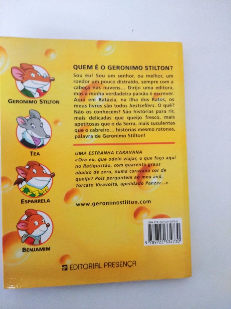 Livro do Gerônimo Stilton " Uma estranha caravana"